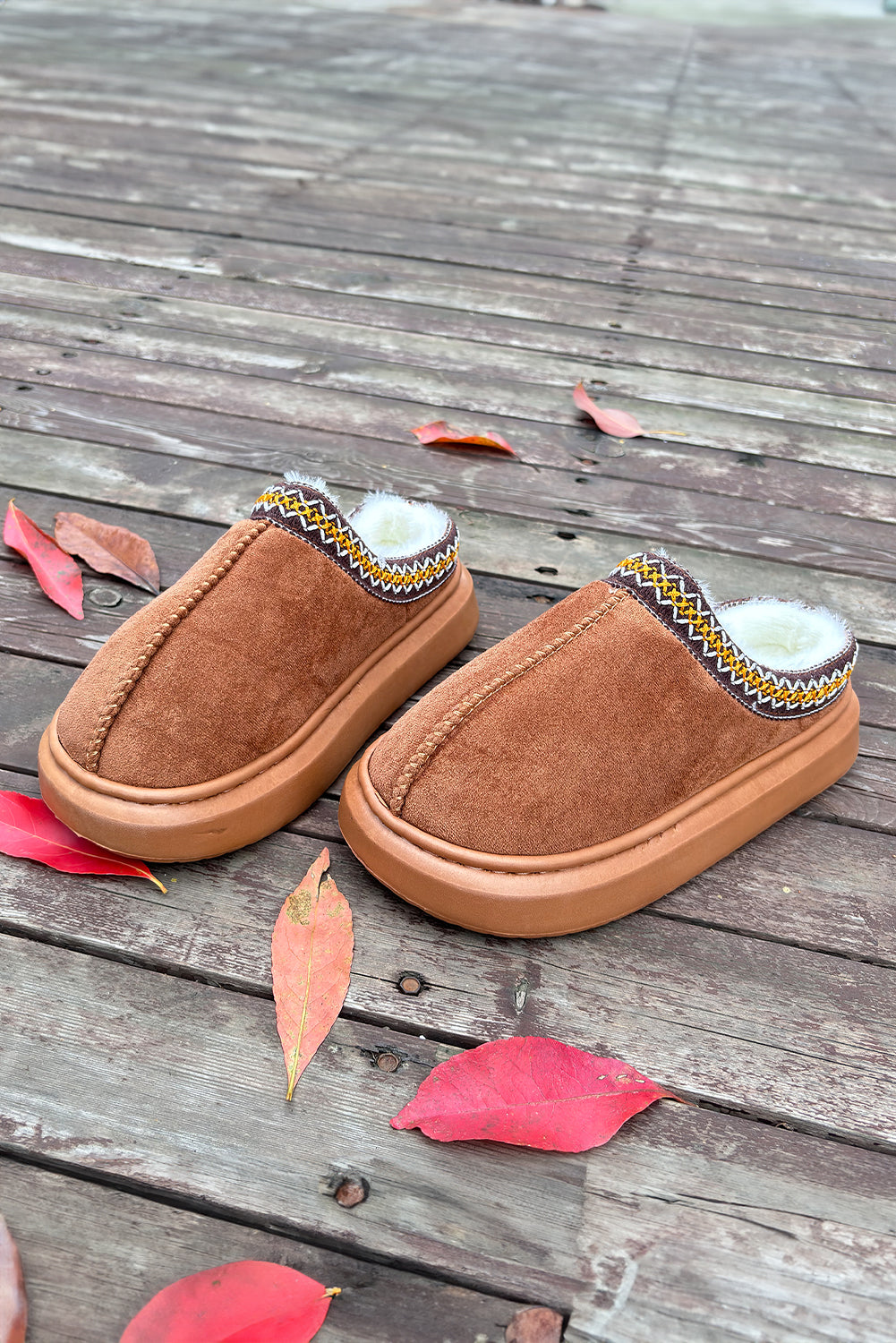 Chestnut Suede Thick Sole Winter Boots