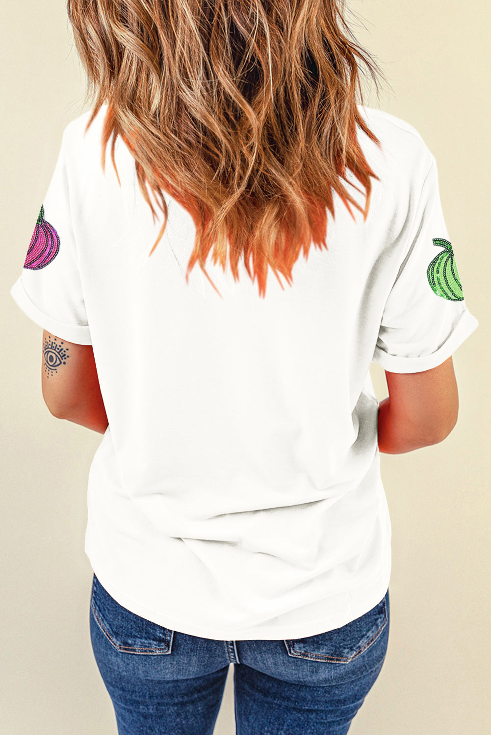 Pumpkin Patched Sequined Tee