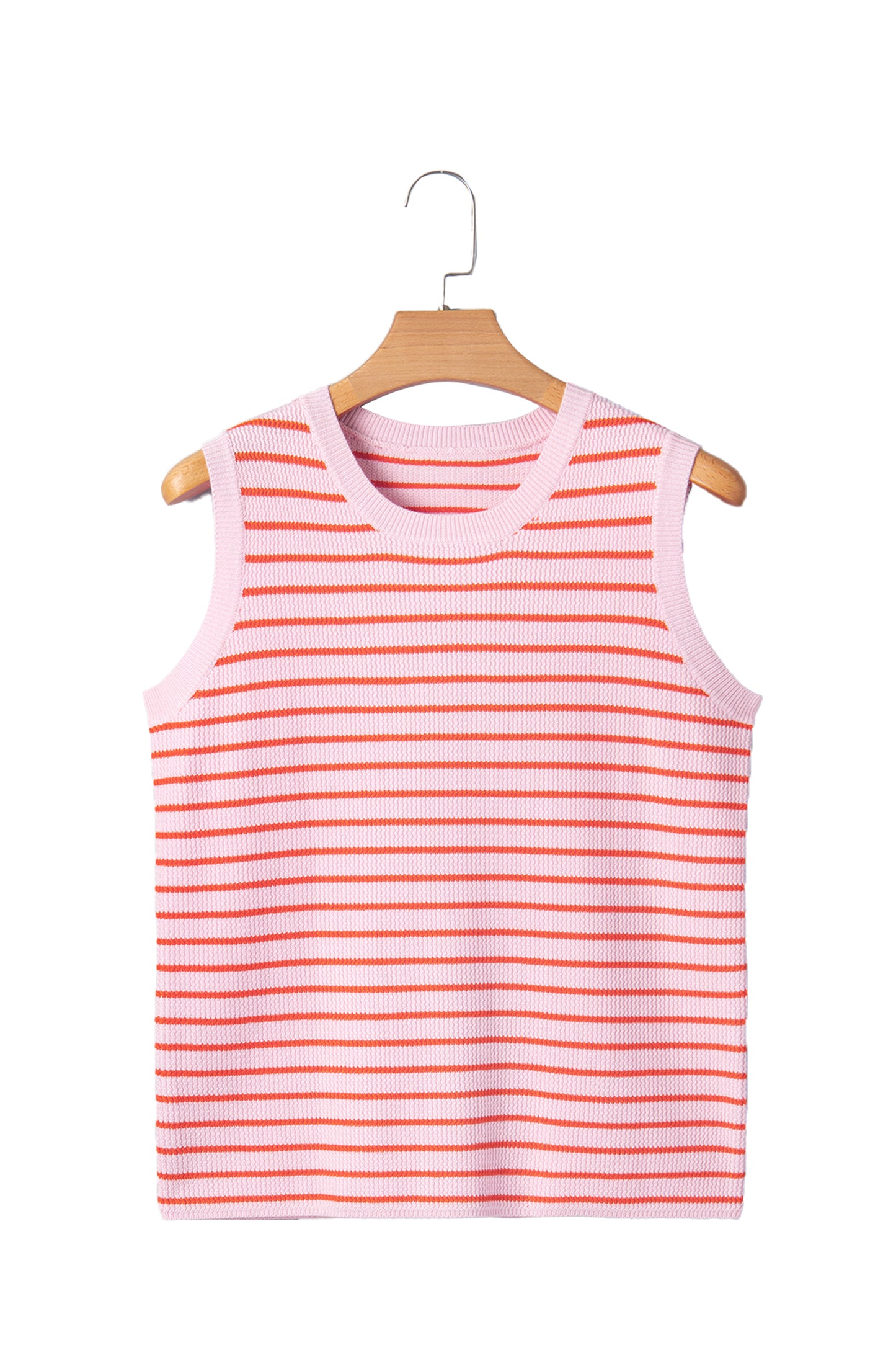 Sweet Striped Knit Sleeveless Sweater