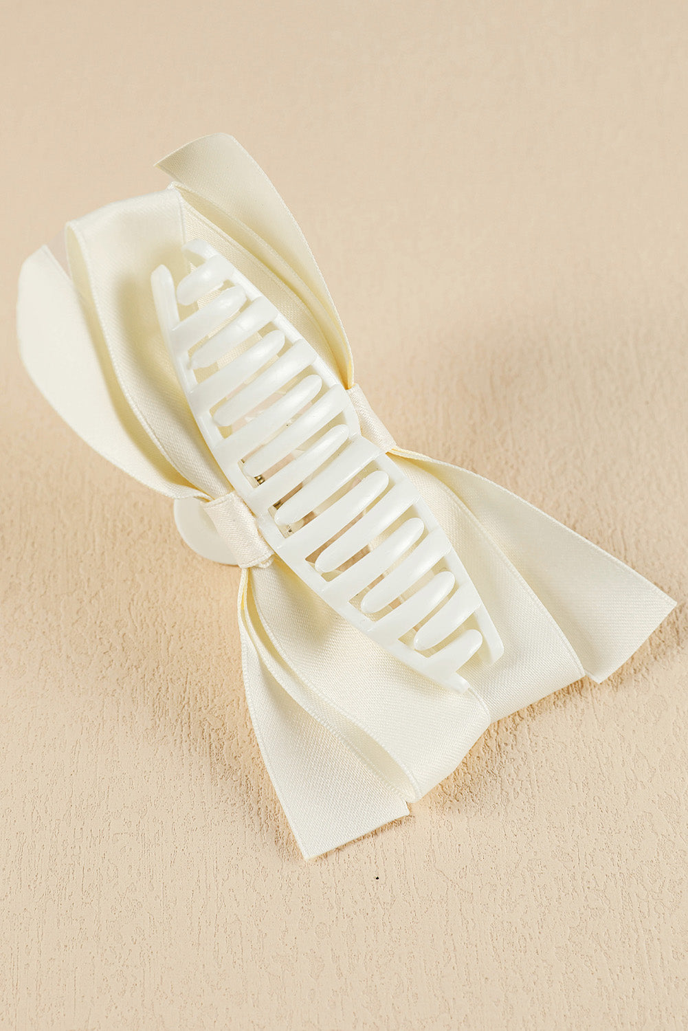 Large Bow Claw Clip-White