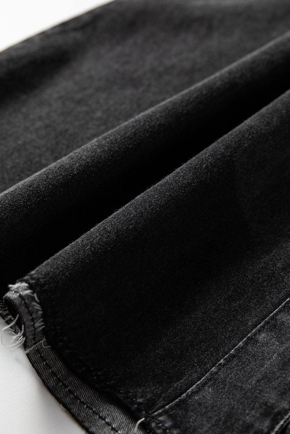 Grey Raw Hem Denim Shirt Dress