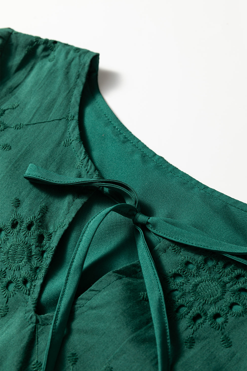 Blackish Green Eyelet Swing Dress