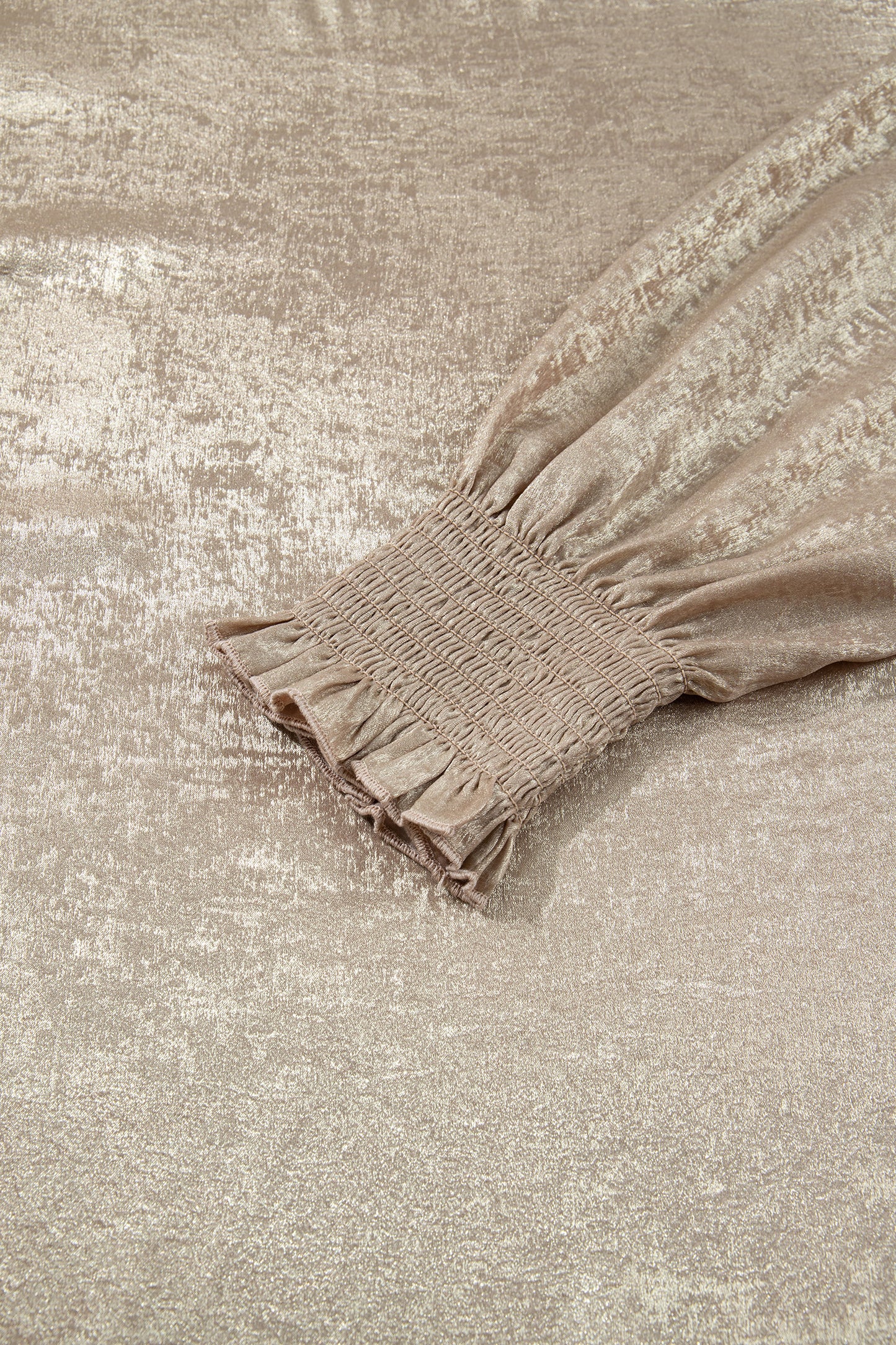 Metallic Flounce Sleeve Blouse in Plus Size