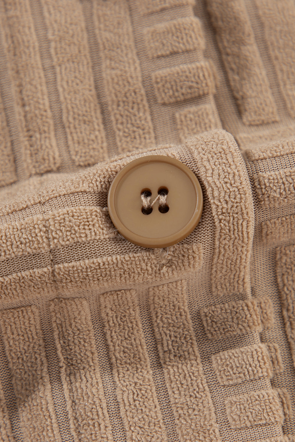 Khaki Textured Button-up Shacket