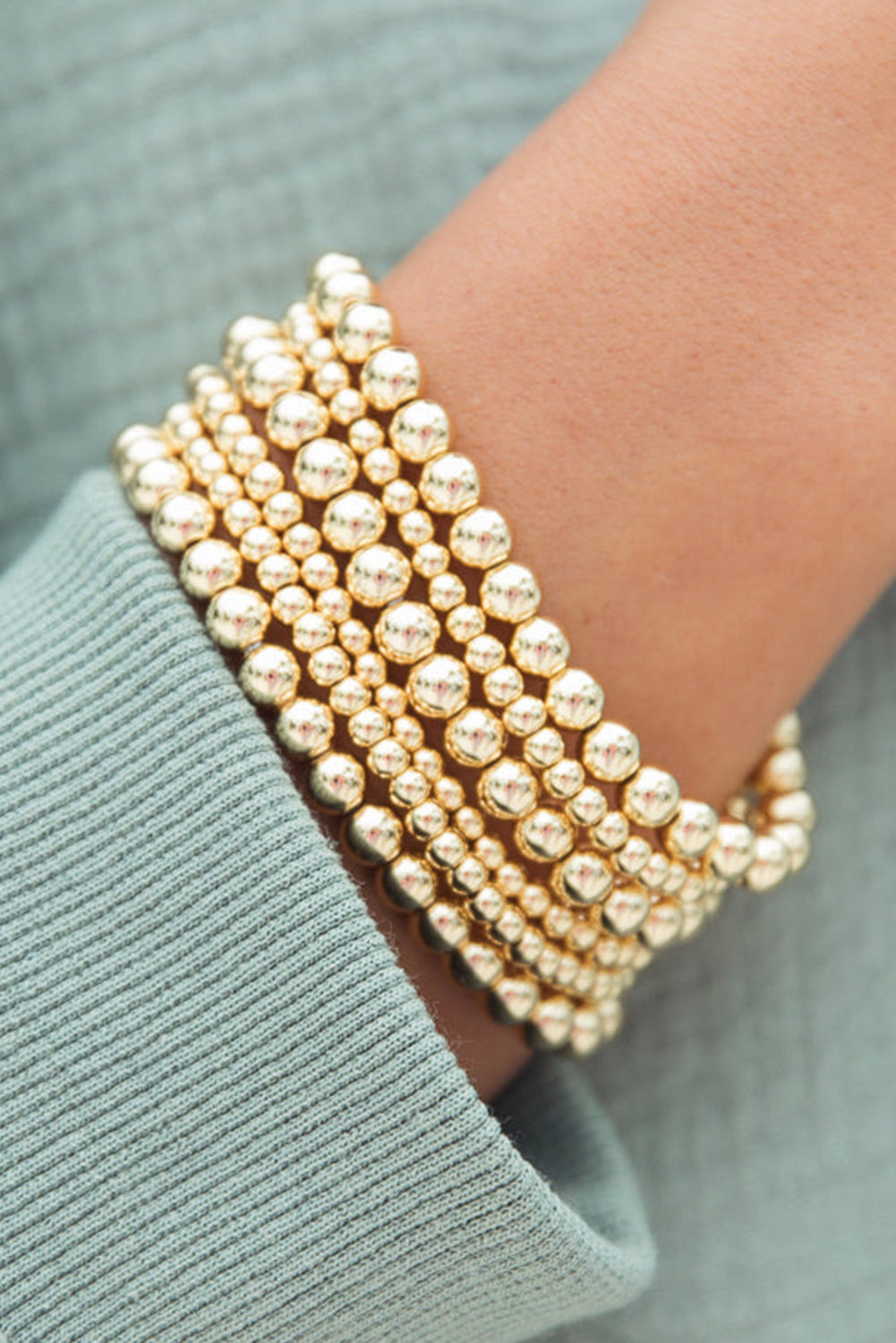 Gold 7pcs/Set Minimalist Beaded Bracelet Set