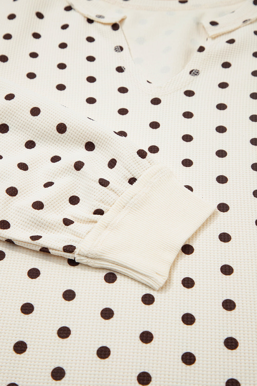 Polka Dot Waffle Knit Lounge Set