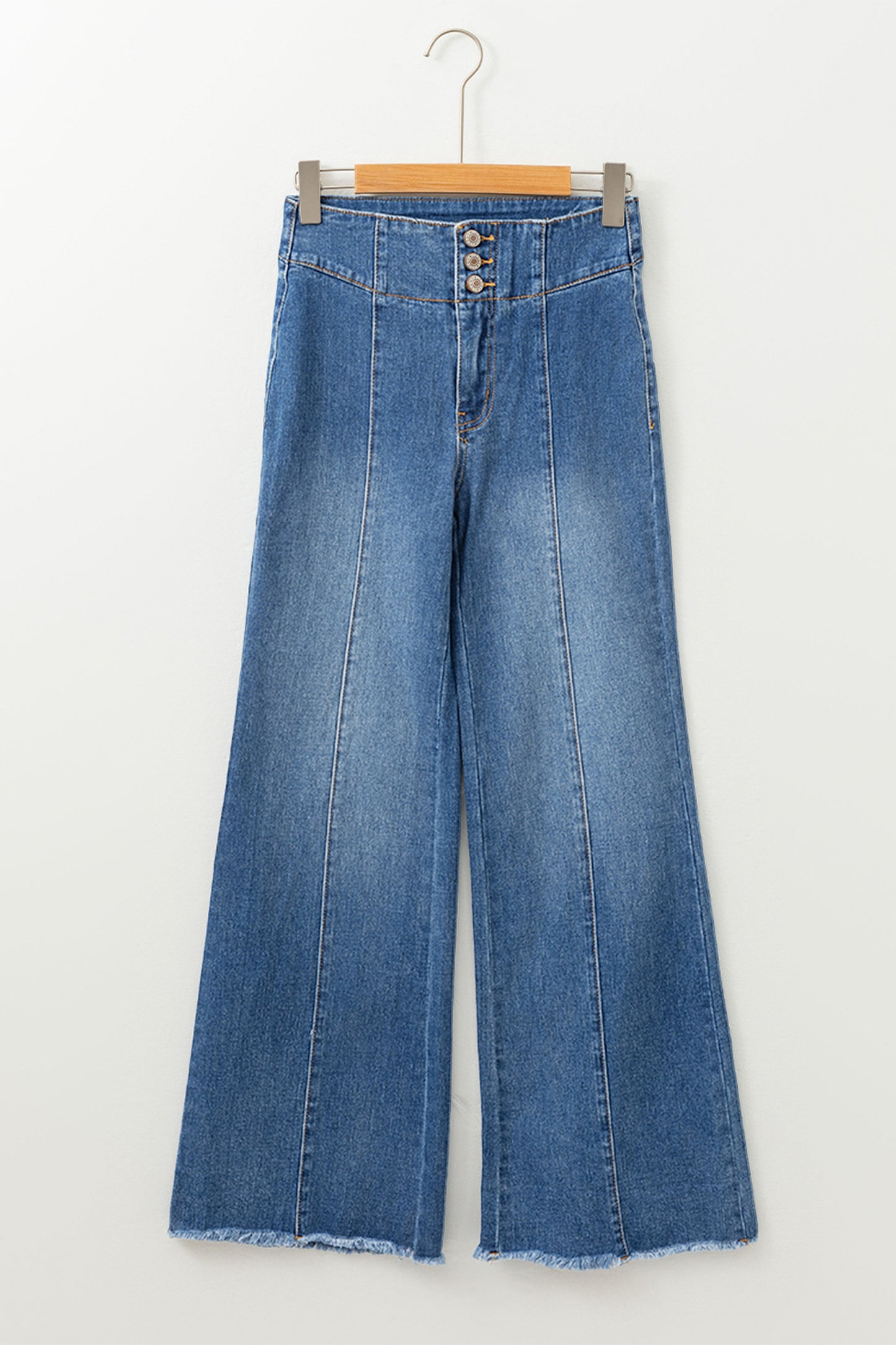 Button Fly Flare Jeans in 2 Colors
