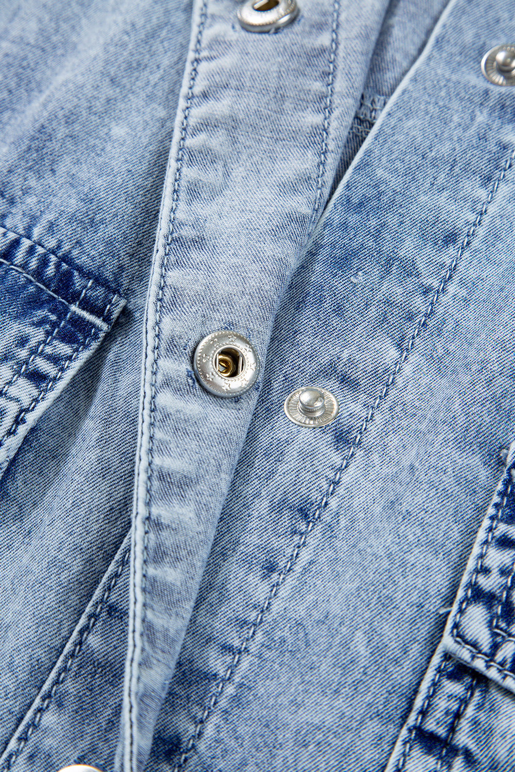 Raw Hem Denim Loose Shirt Dress