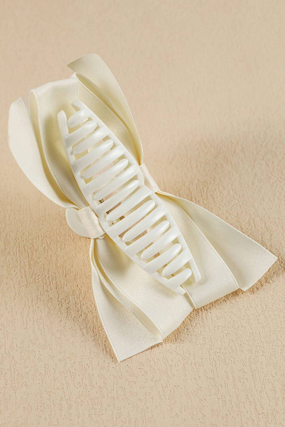 Large Bow Claw Clip-White