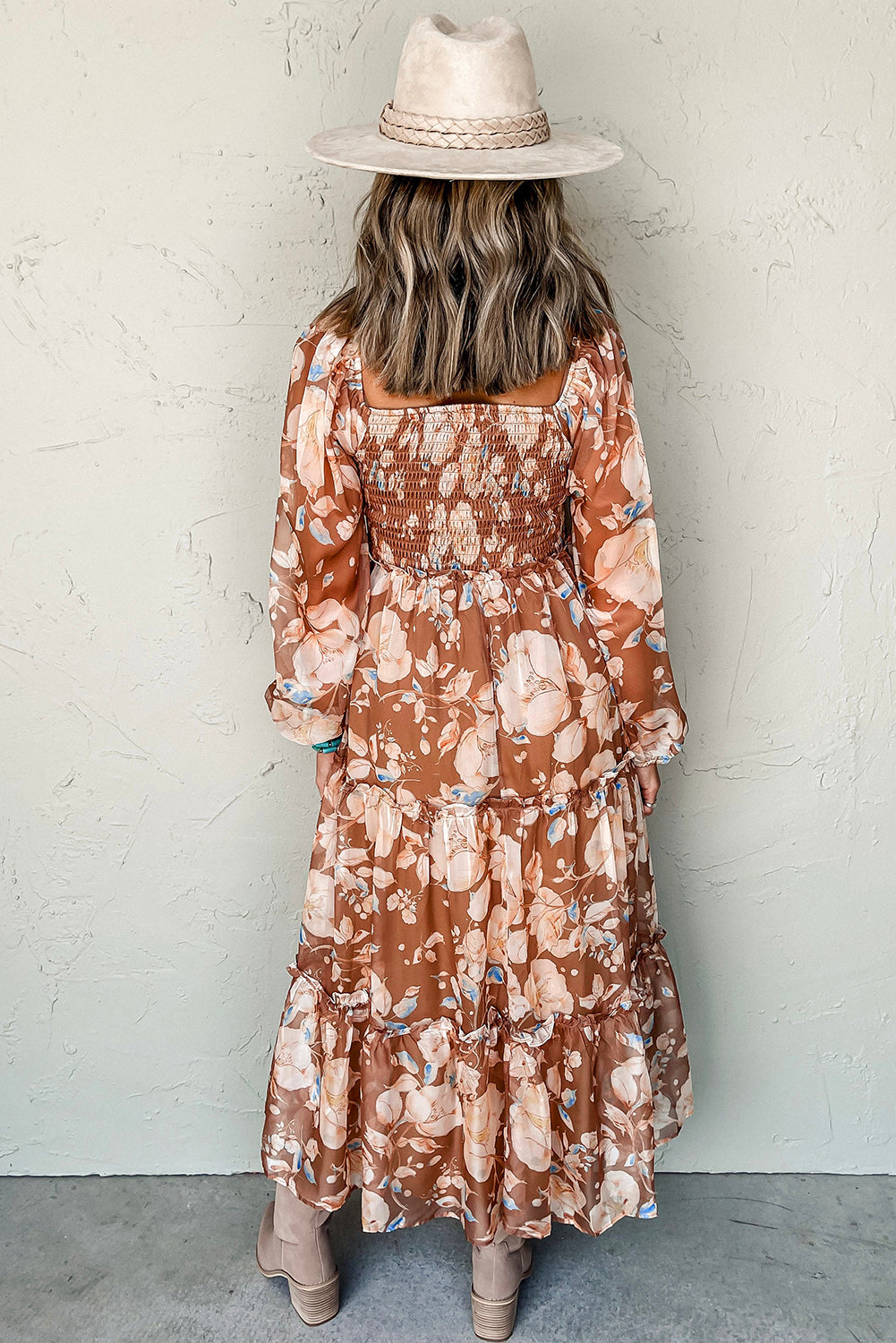Floral Shirred Maxi Dress