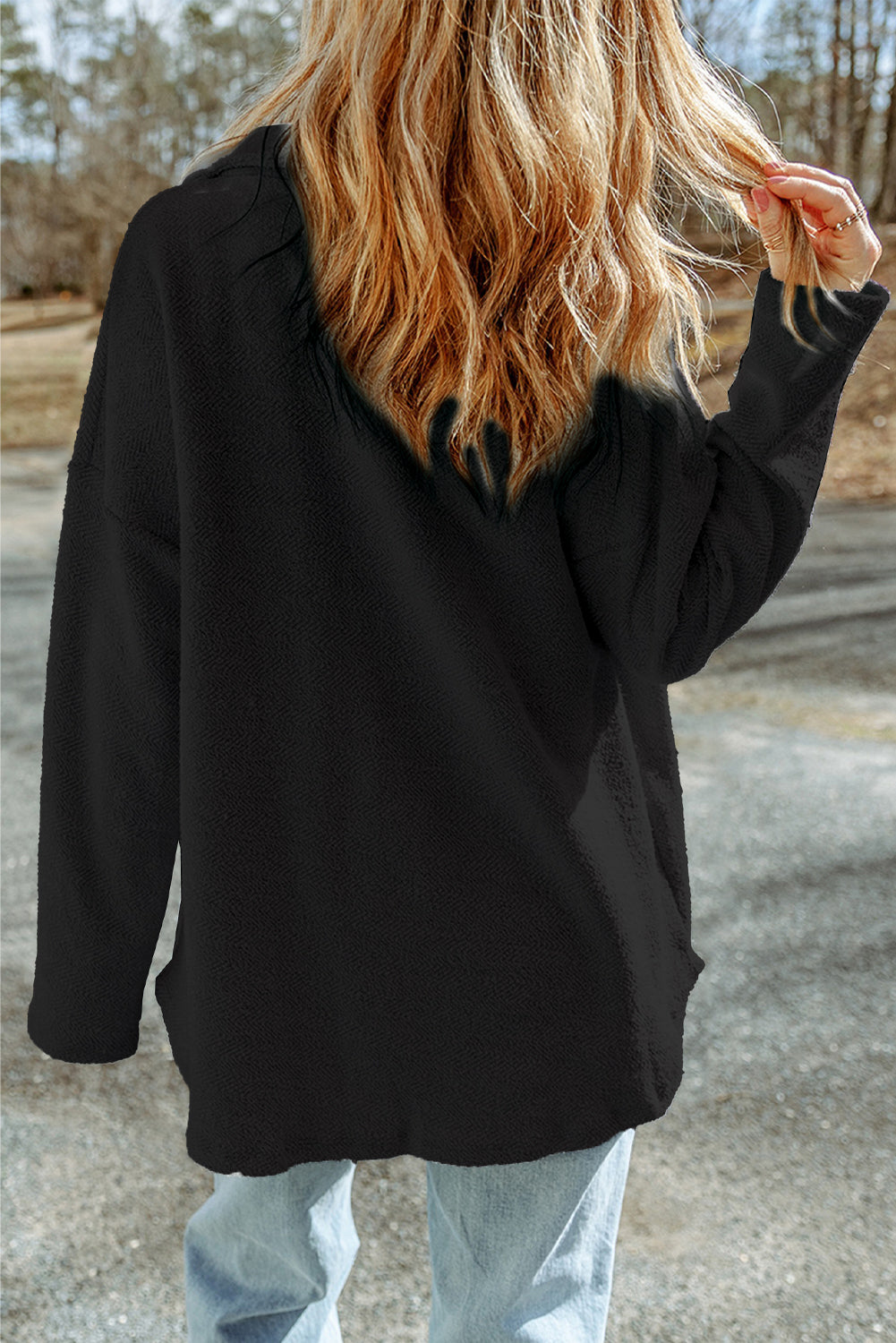Coal Black Relaxed Shacket