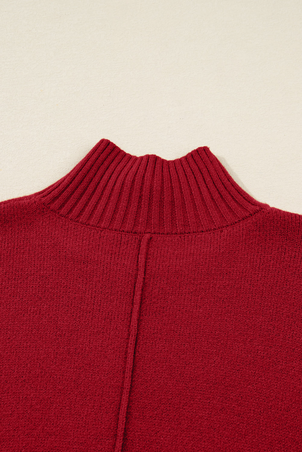 Fiery Red Ribbed Sweater Dress