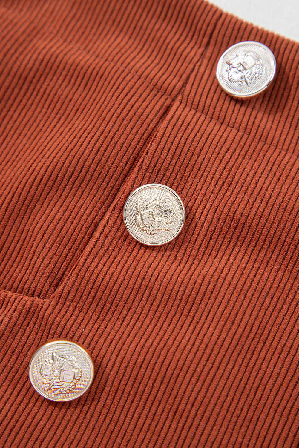 Scalloped High Waist Corduroy Shorts in Clay
