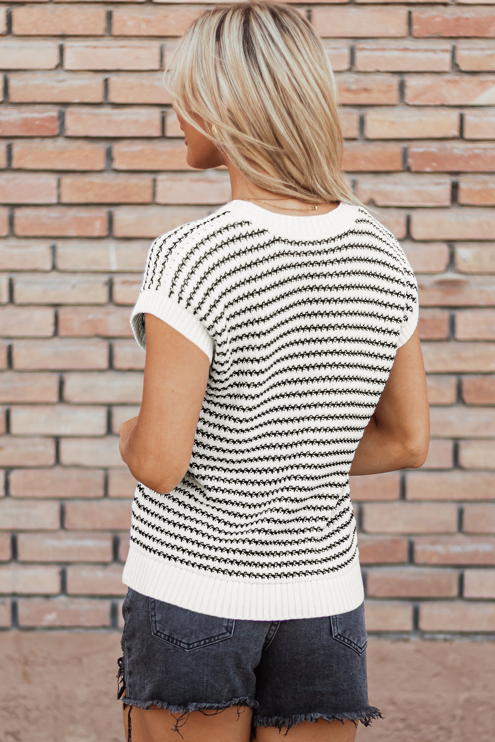 Black Striped Knitted Sweater