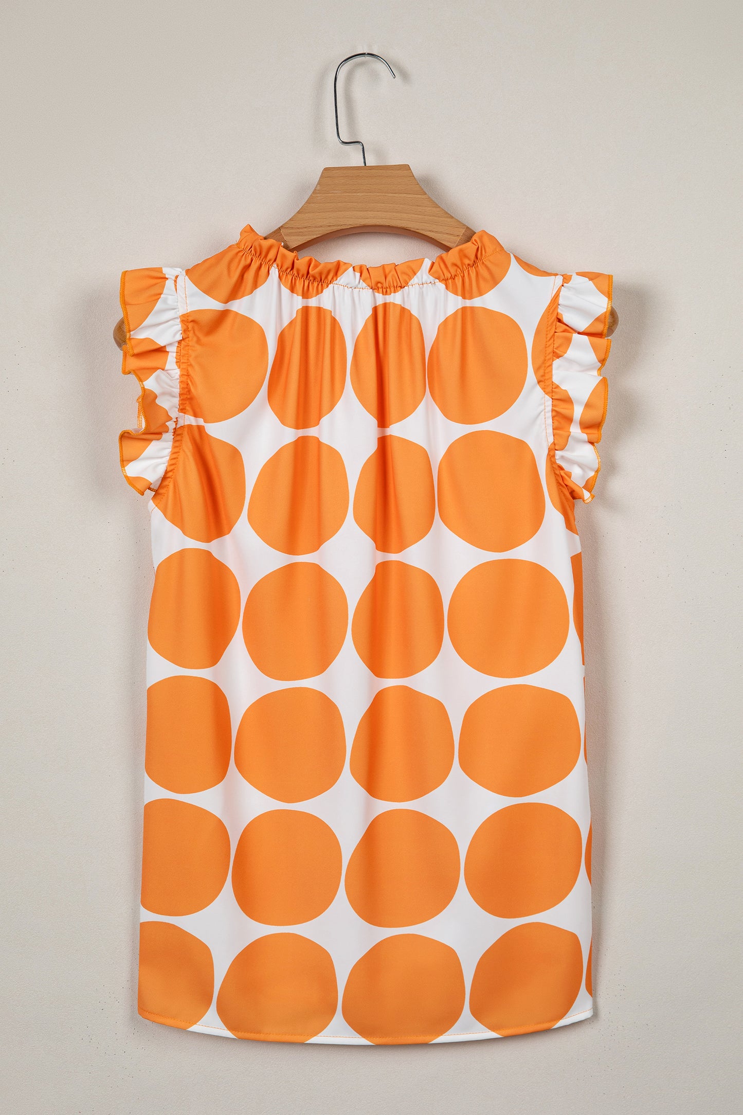 Polka Dot Frills Sleevless Blouse