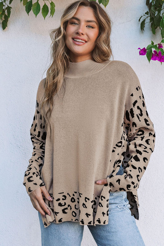 Leopard High Neck Sweater