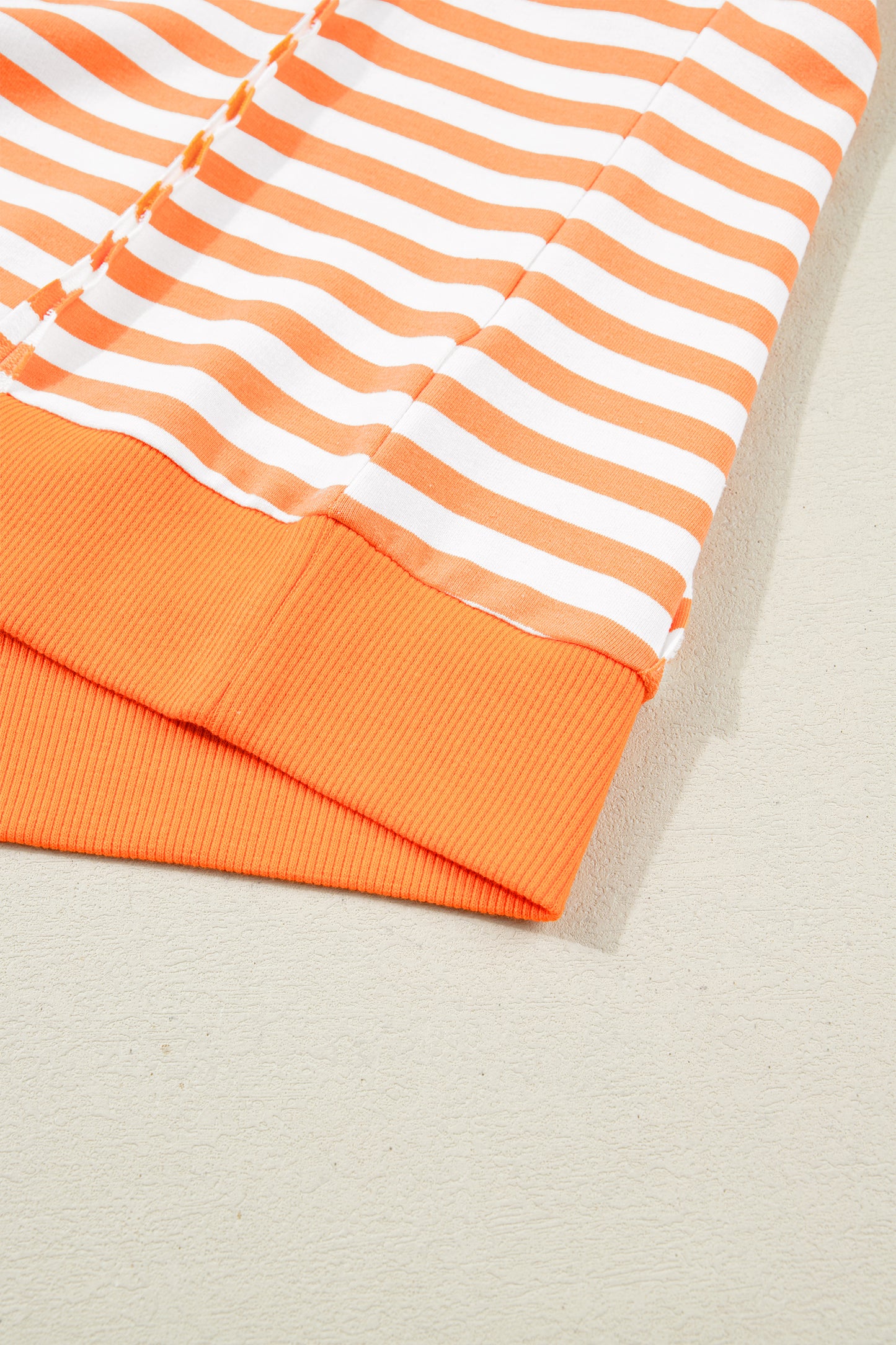 Orange Striped Pullover Top