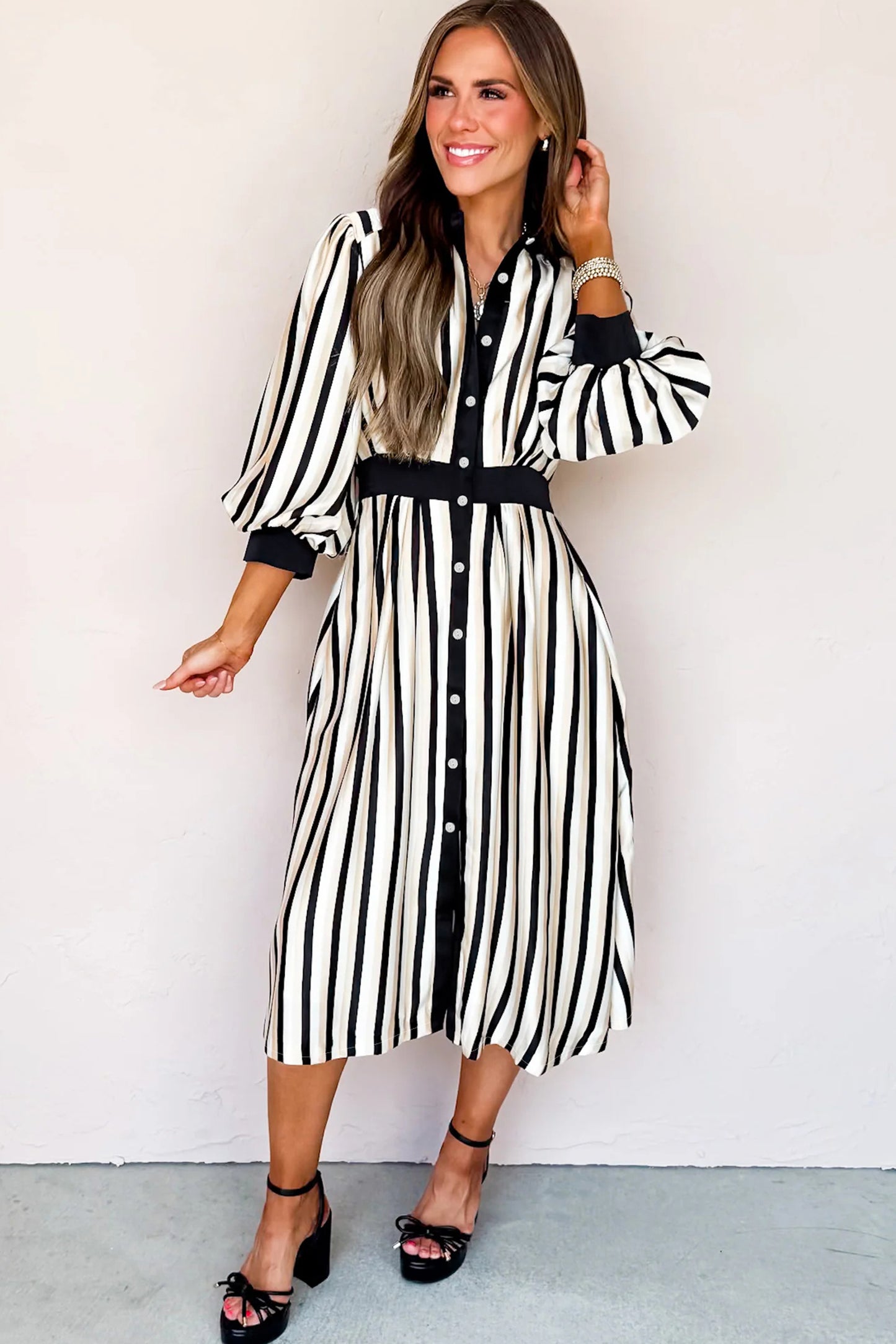 Reputation Button Down Midi Dress