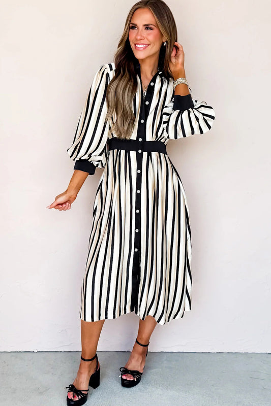 Reputation Button Down Midi Dress