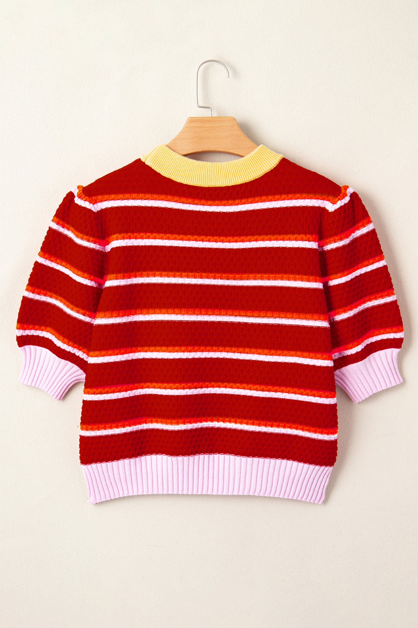Red Stripe Colorblock Sweater