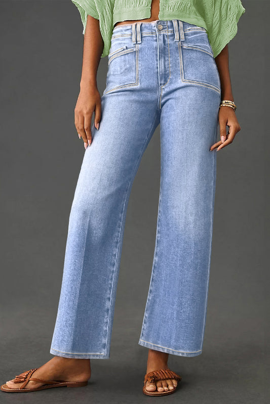 Straight Leg High Waist Jeans