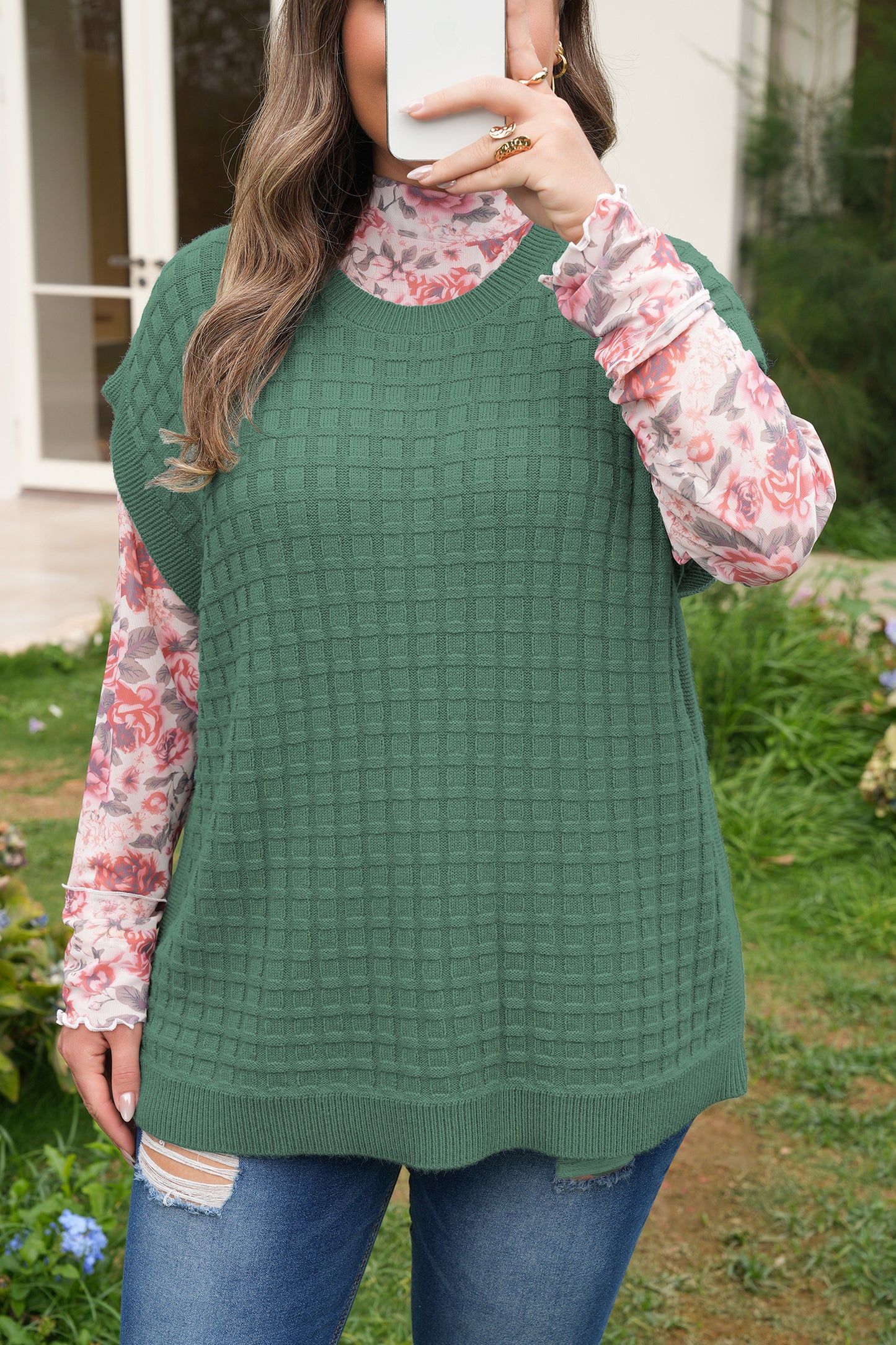 Mist Green Sweater in Plus Size