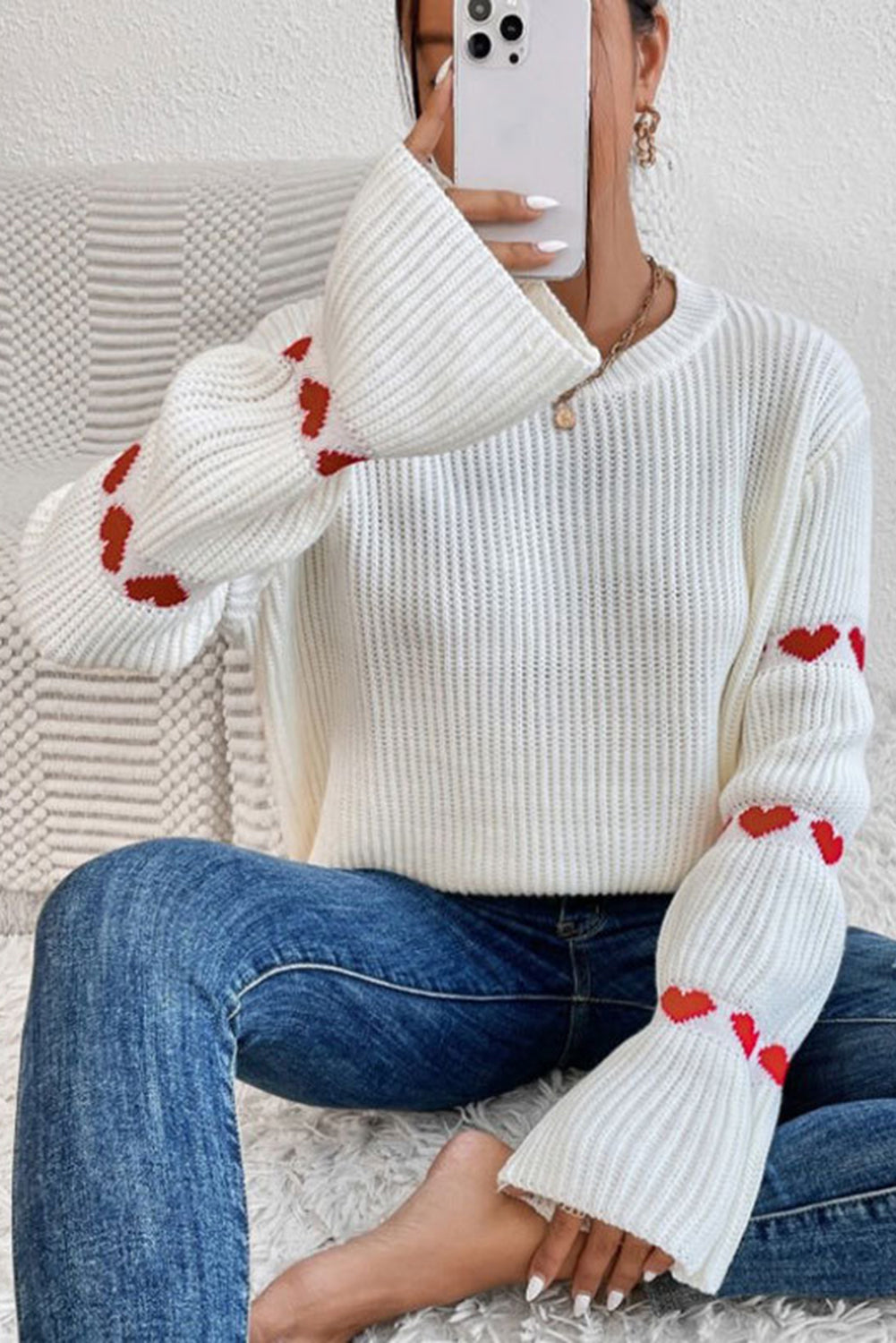 Bell Sleeve Valentine Sweater
