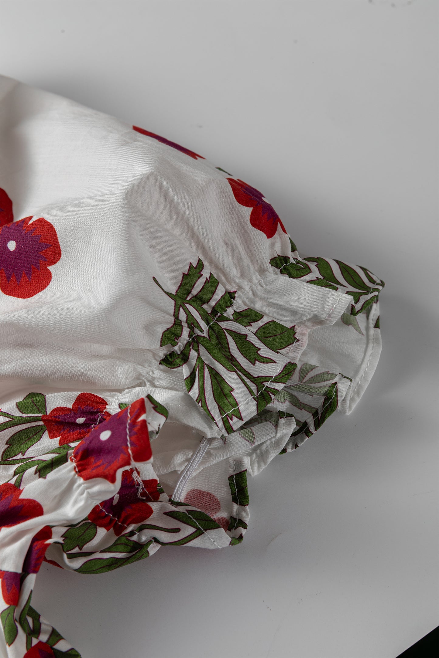 Floral Bubble Sleeve Maxi Dress