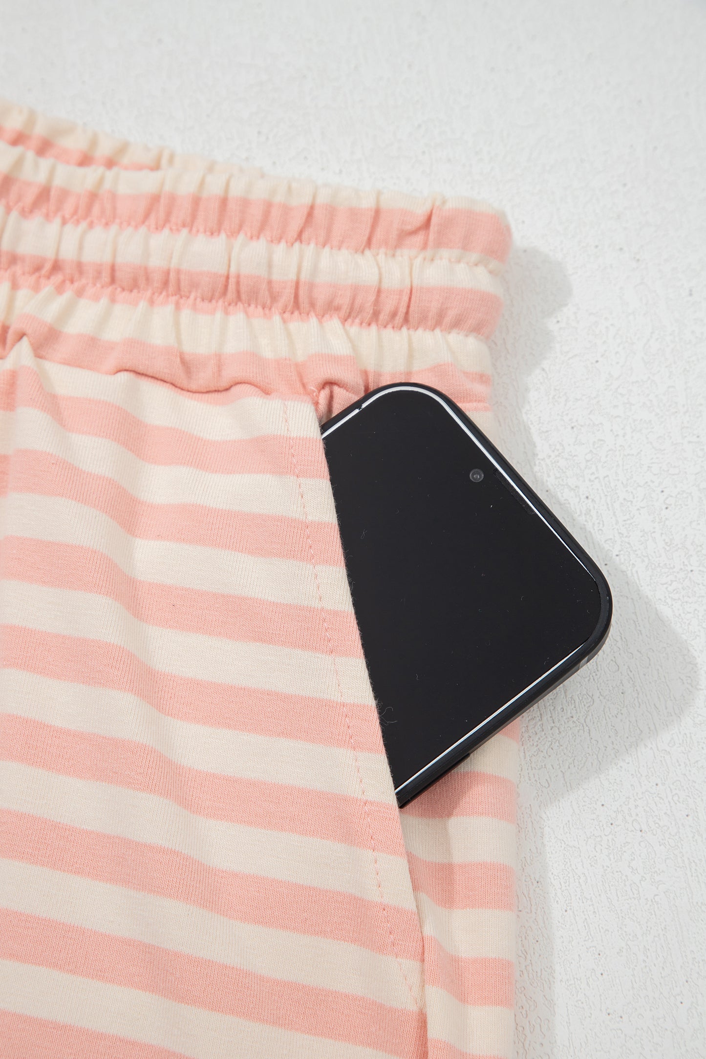 Pink Striped Tee and Shorts Set