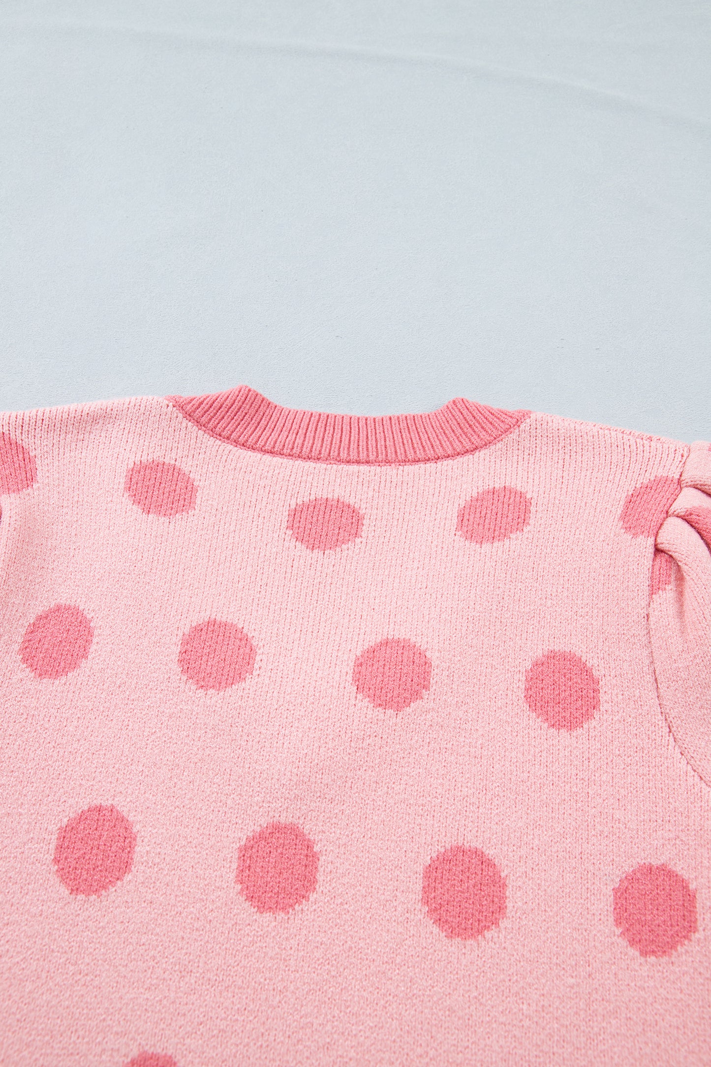 Polka Dot Puff Short Sleeve Sweater