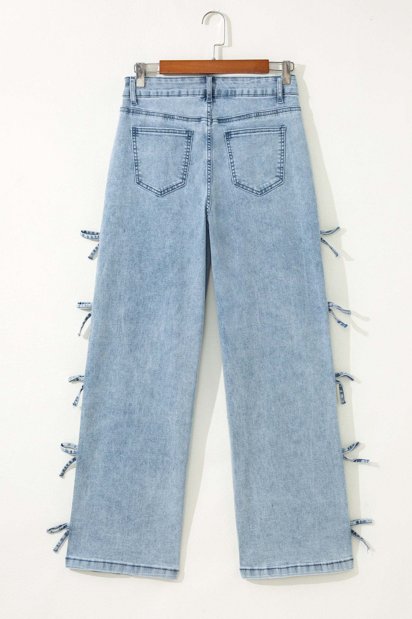 Beau Blue Bow Detail Straight Leg Jeans