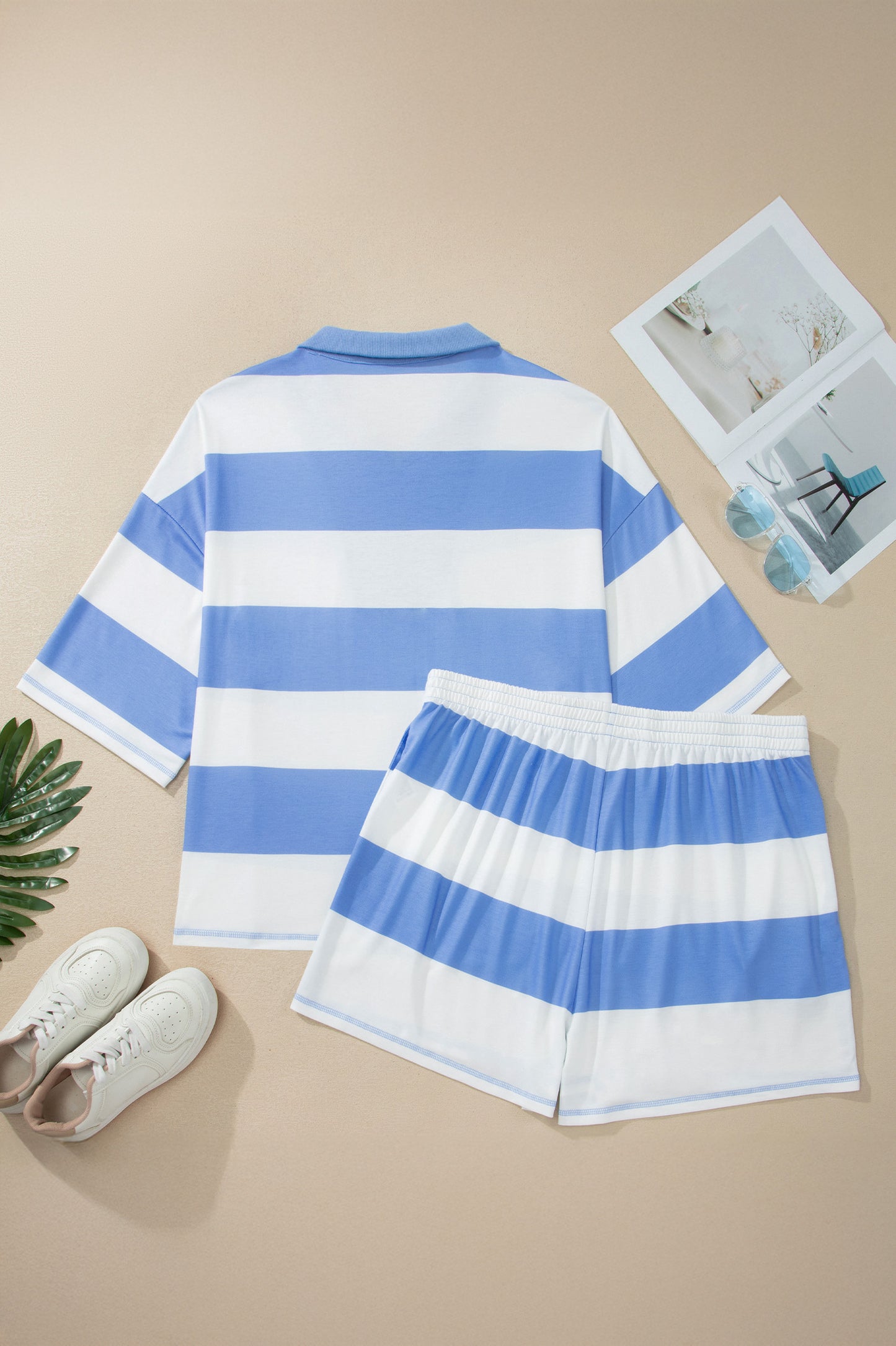 Reagan Collared Tee and Shorts Set in Plus Size