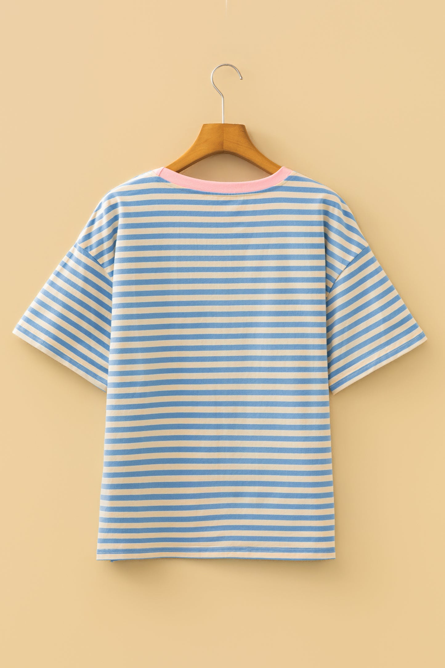 Sky Blue Striped Loose Tee