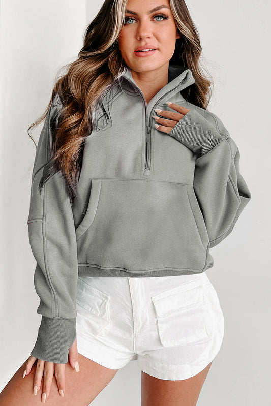 Fleece Thumbhole Sleeve Zip Up