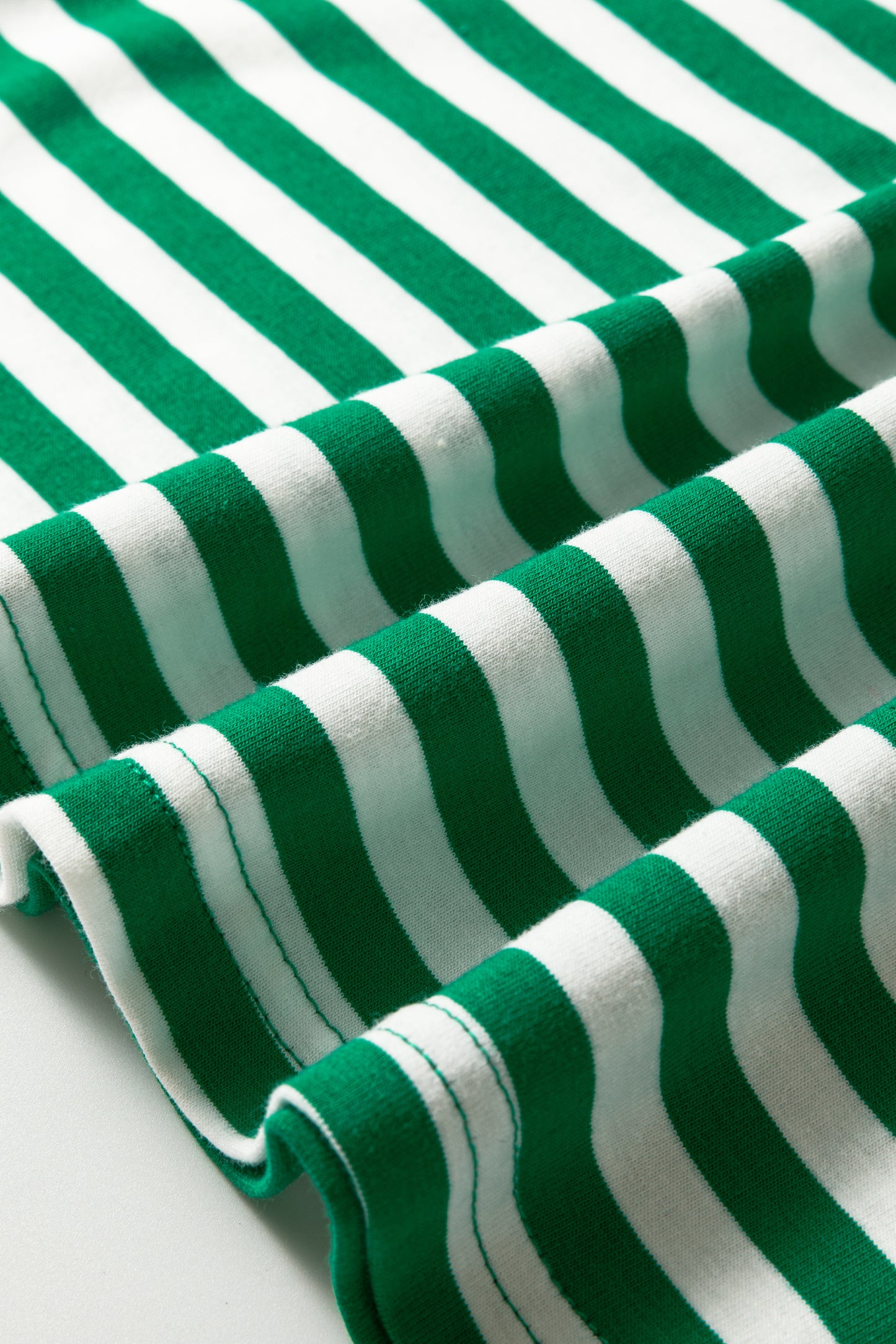 Green Striped Puff Sleeve Top