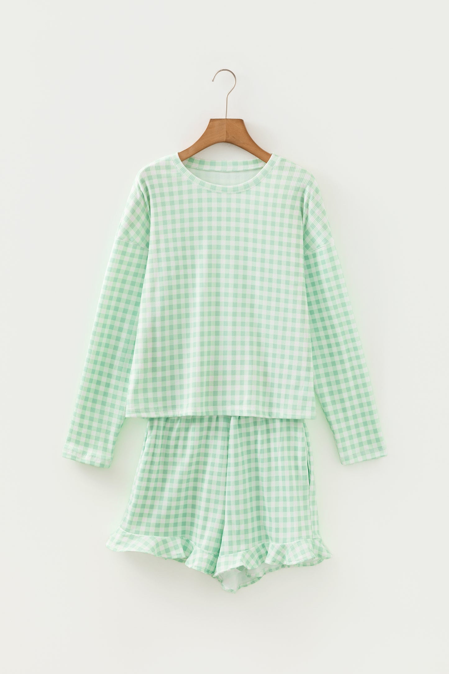 Green Gingham 2pc Lounge Set