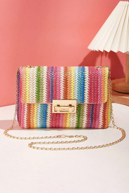Bohemian Colorfall Woven Gold Chain Shoulder Bag
