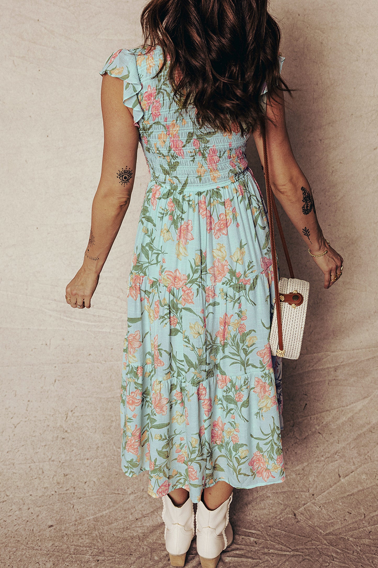 Smocked Floral Maxi Dress