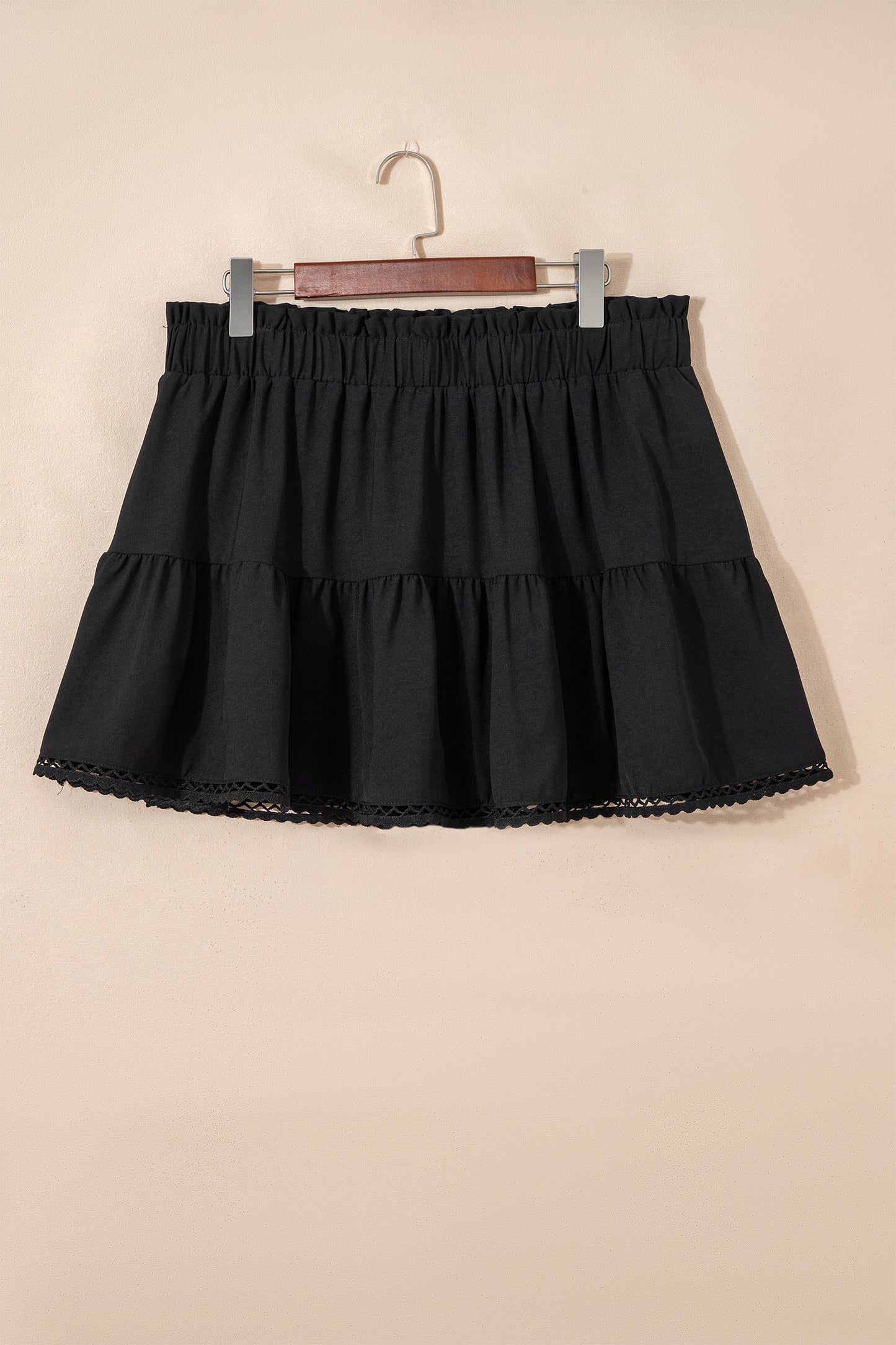 Lace Trim Ruffled Skirt in Plus Size
