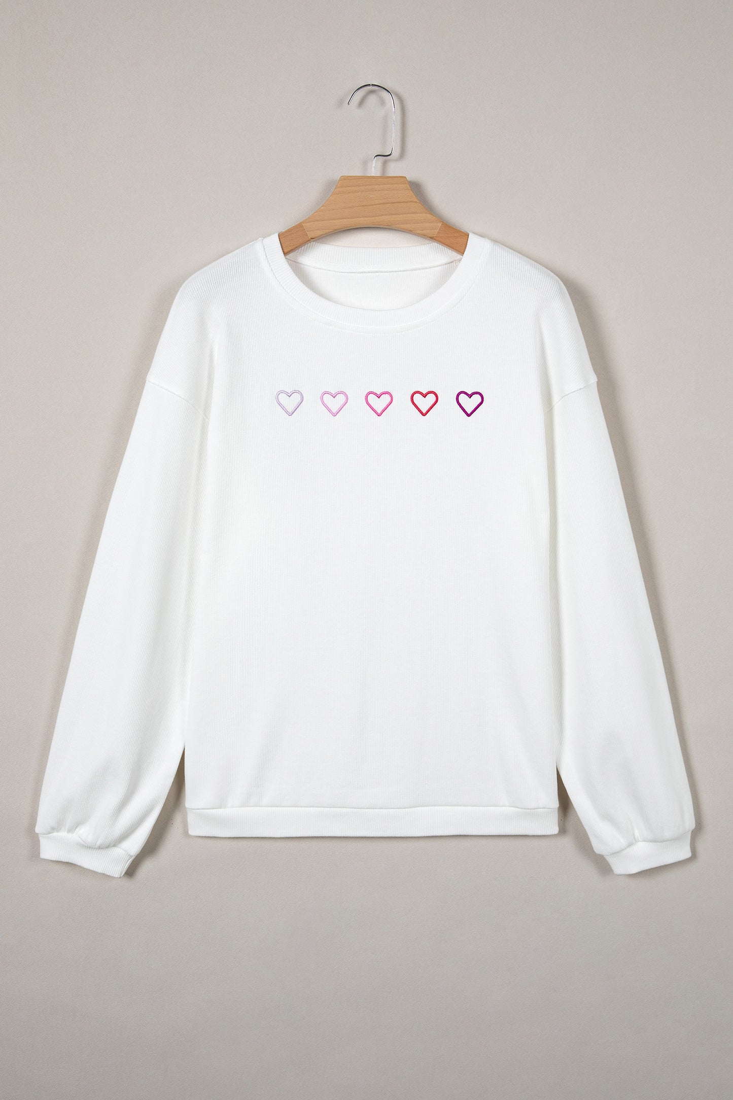 Sweatshirt in Embroidered XOXO or Printed Hearts