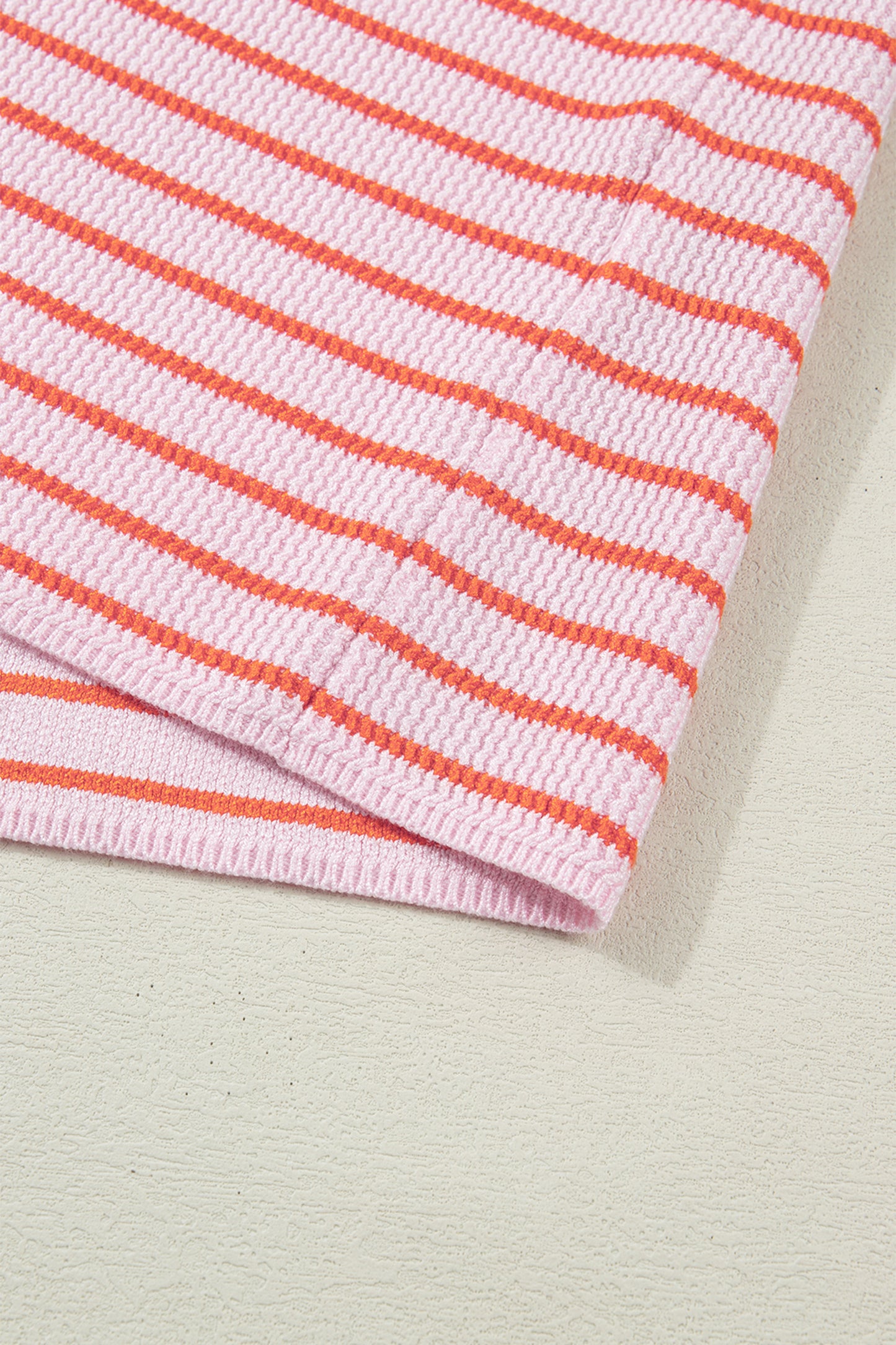 Sweet Striped Knit Sleeveless Sweater