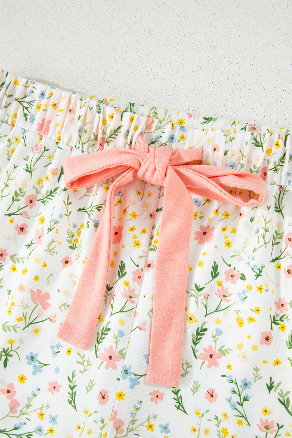 Ditsy Flowers with Contrast Piping 2pc Pajamas Set