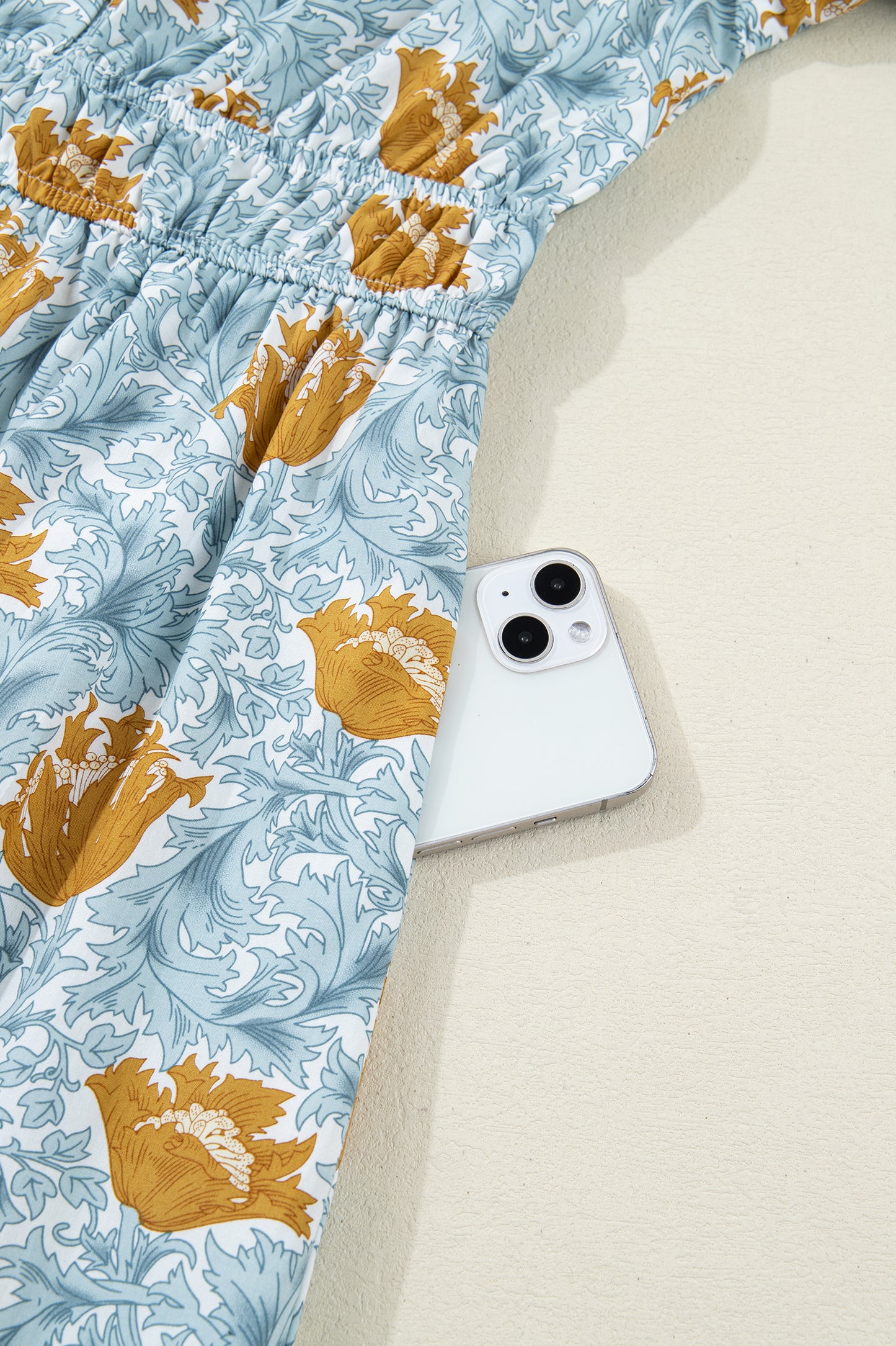 Floral Print Frilled Neck Dress