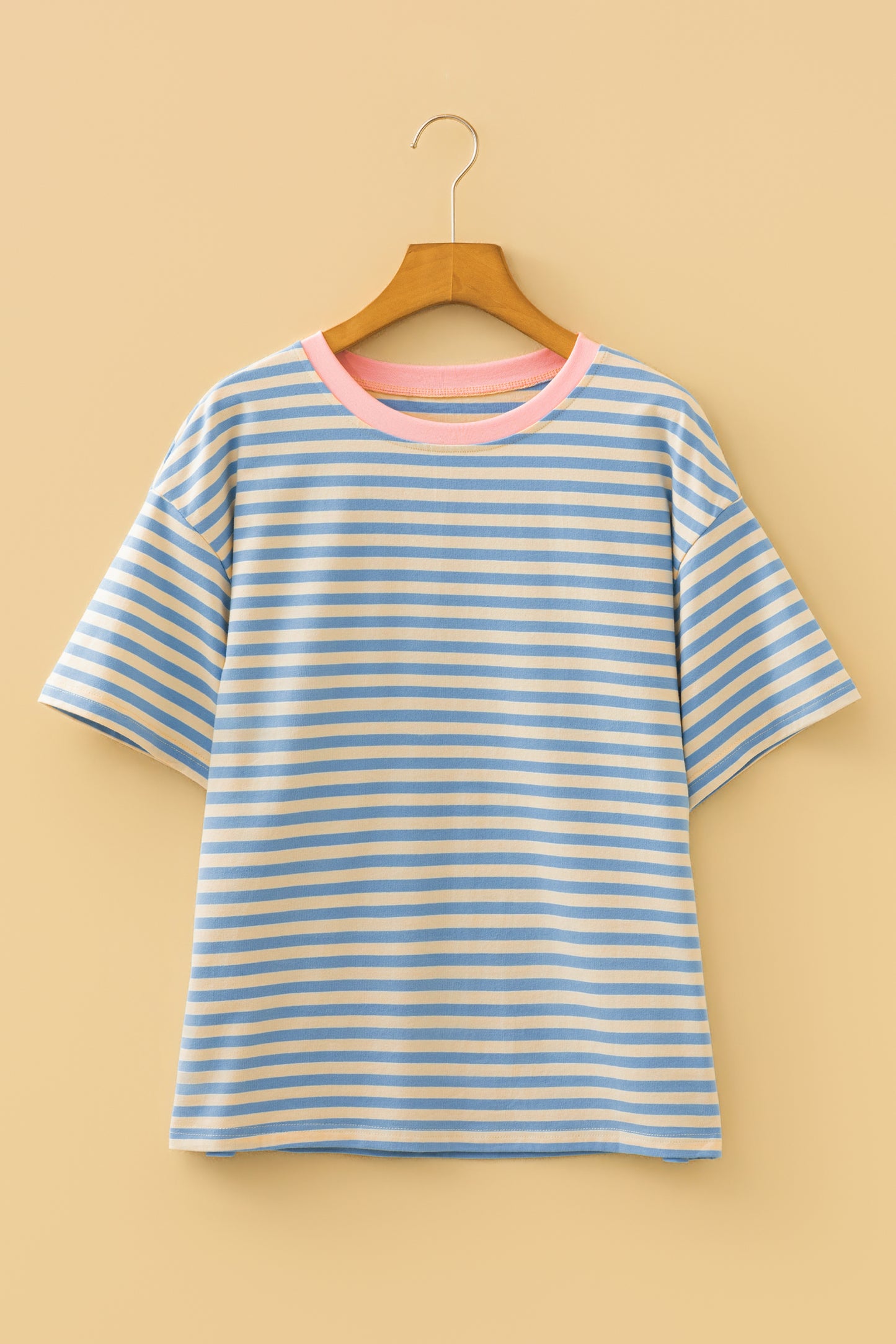 Sky Blue Striped Loose Tee