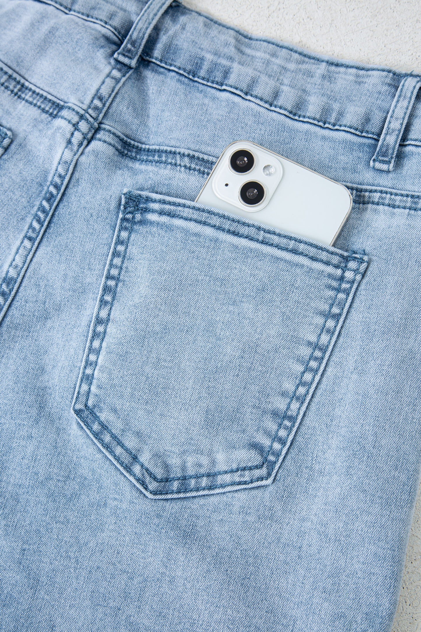 Beau Blue Bow Detail Straight Leg Jeans