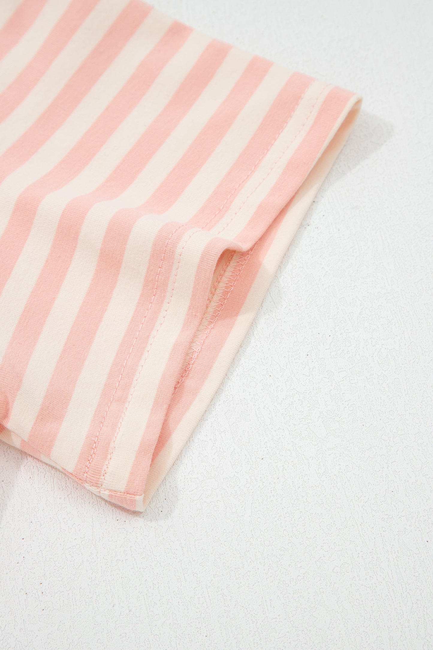 Pink Striped Tee and Shorts Set