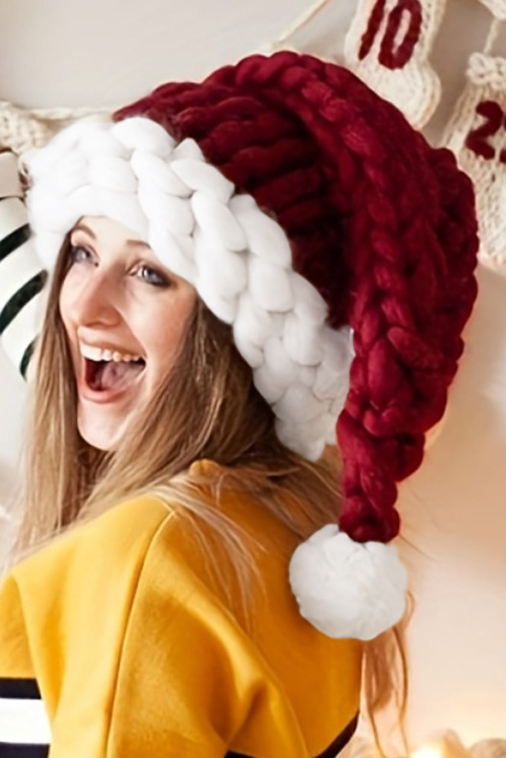 Chunky Knit Santa Hat