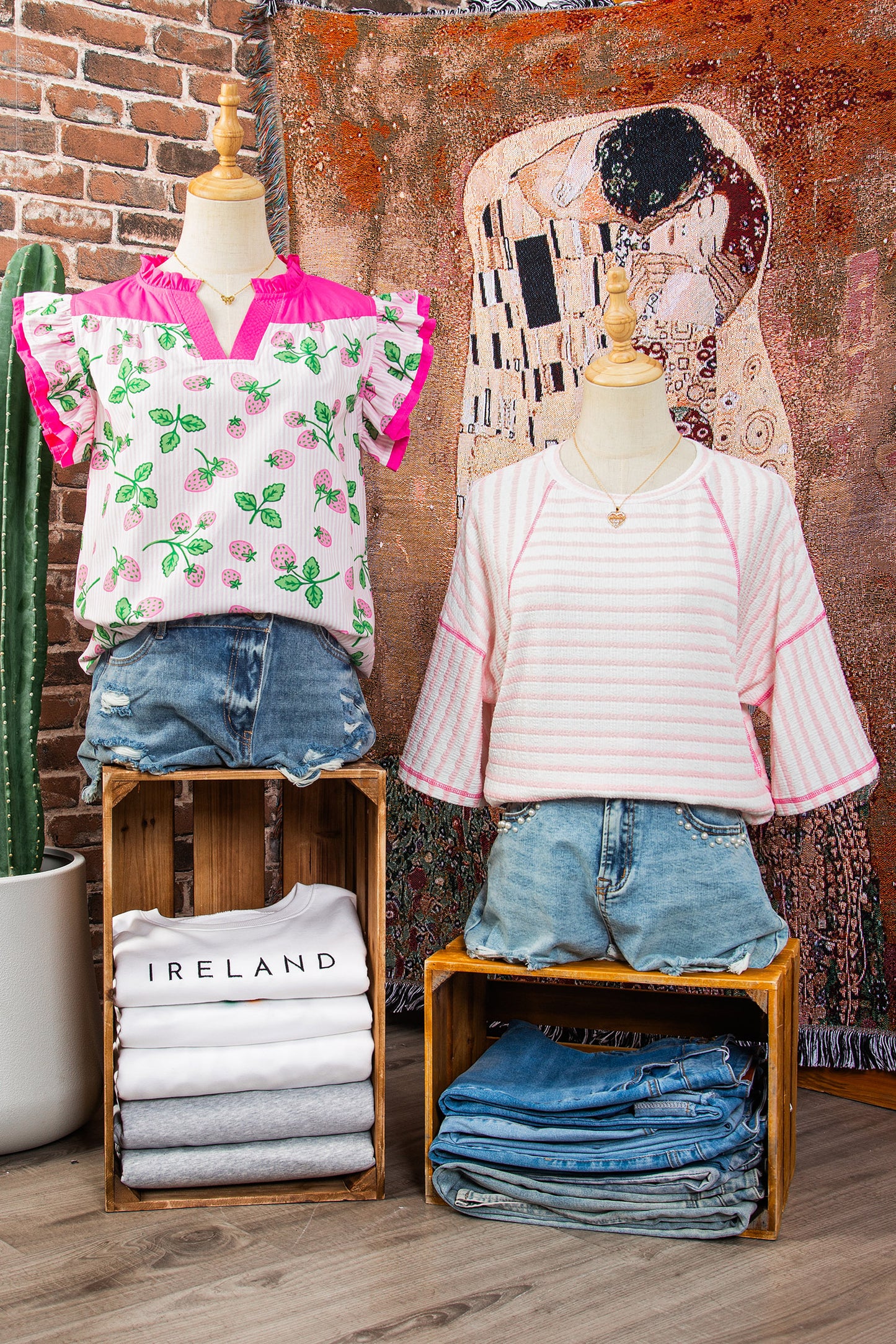 Pink Stripe Textured Knit Top