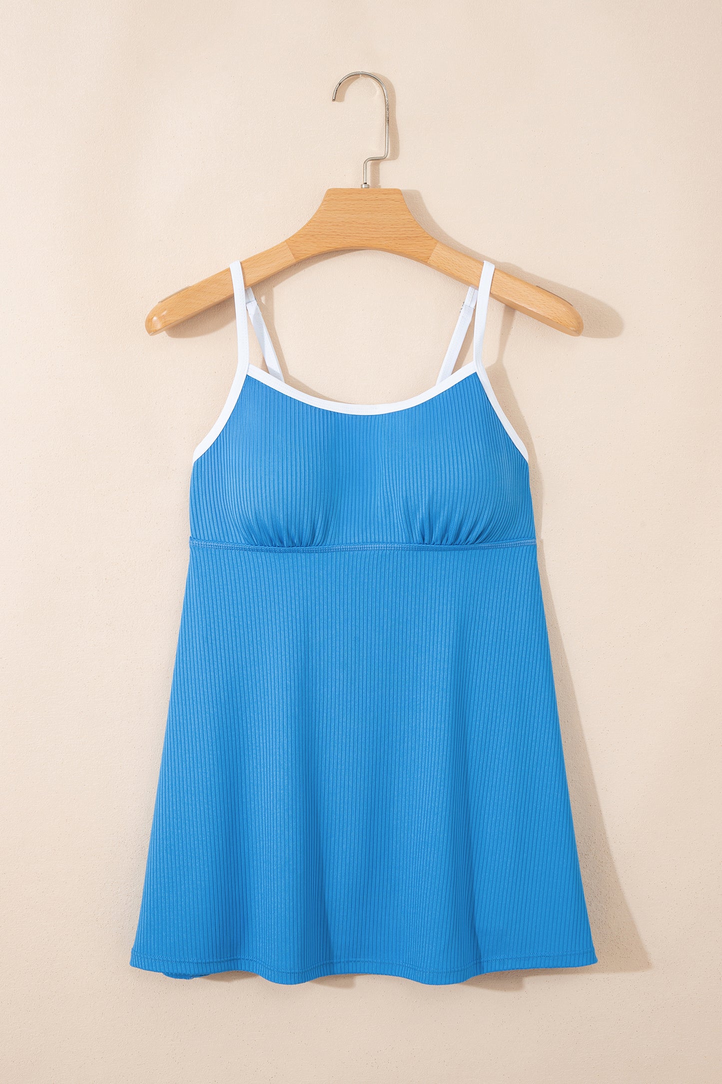 Ribbed Pocketed One-Piece Swim Dress