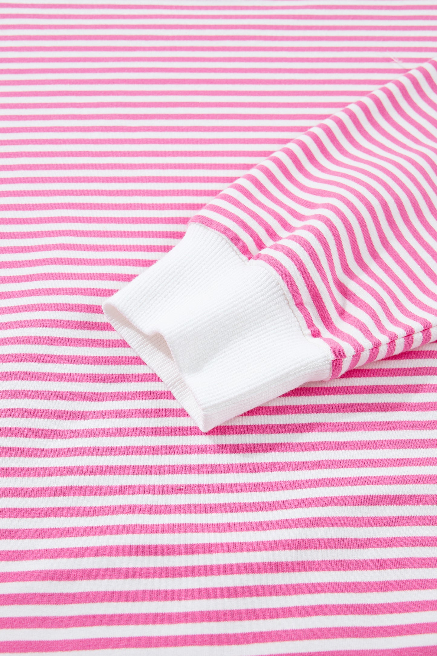 Pink Striped Sweatshirt and Shorts Set